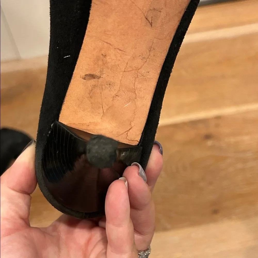 Cole Haan Black Knee Length pull on Suede Boots, Size 8